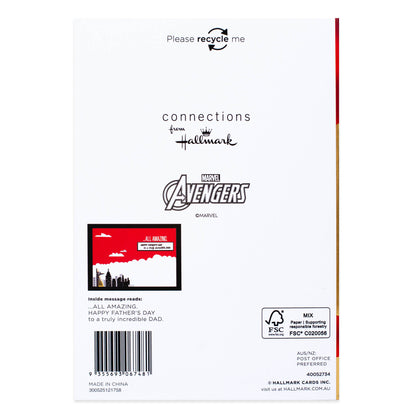 Connections from Hallmark Marvel Avengers Father's Day Card - Part Dad, Part Superhero