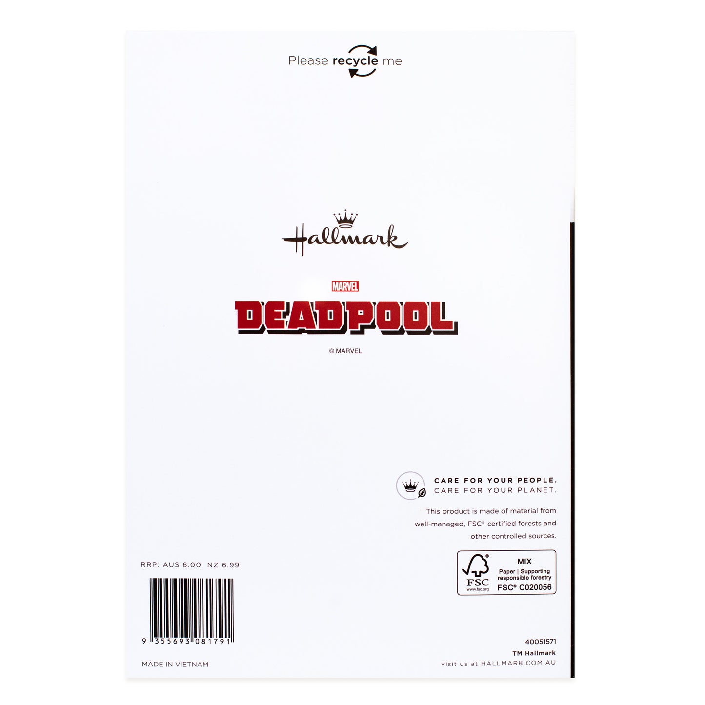 Hallmark Marvel Deadpool Father's Day Card - Excessive & Inappropriate