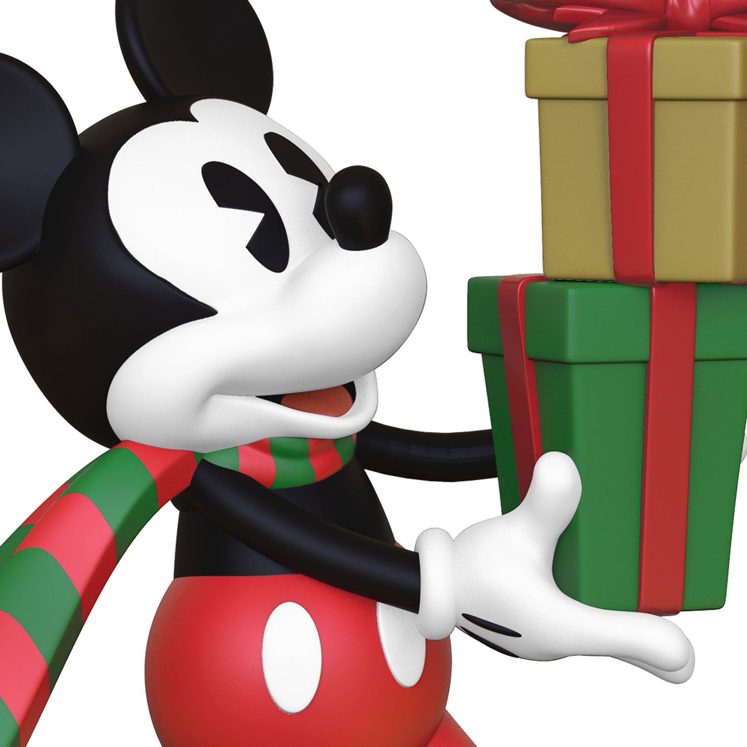 Disney Mickey Mouse, Mickey's Special Delivery (Miniature) — Hallmark Keepsake Christmas Ornament, colourful design, holding wrapped gifts.