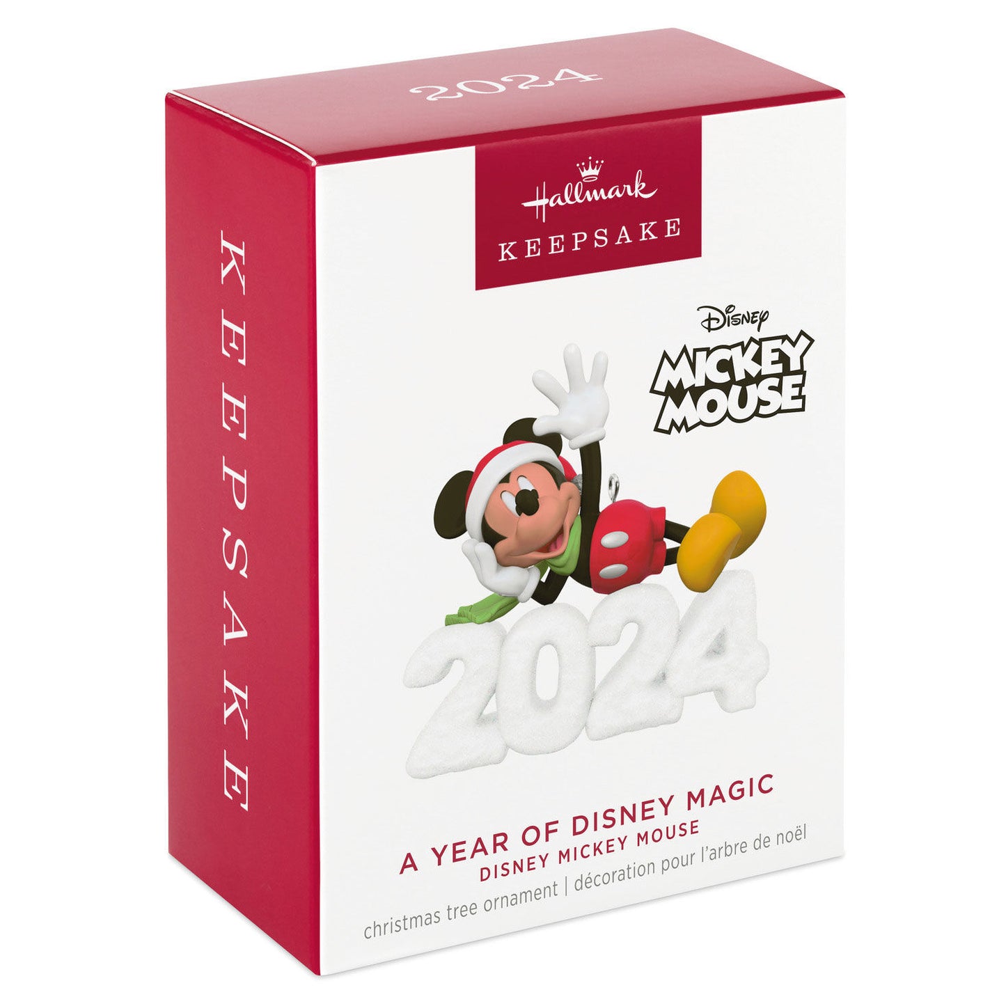 Disney Mickey Mouse, A Year of Disney Magic — Hallmark Keepsake Christmas Ornament in festive packaging with 2024 design.