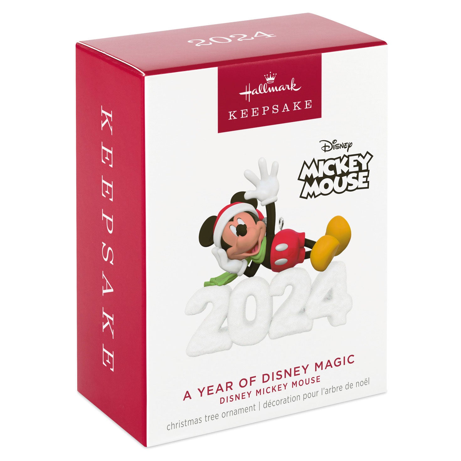 Disney Mickey Mouse, A Year of Disney Magic — Hallmark Keepsake Christmas Ornament in festive packaging with 2024 design.