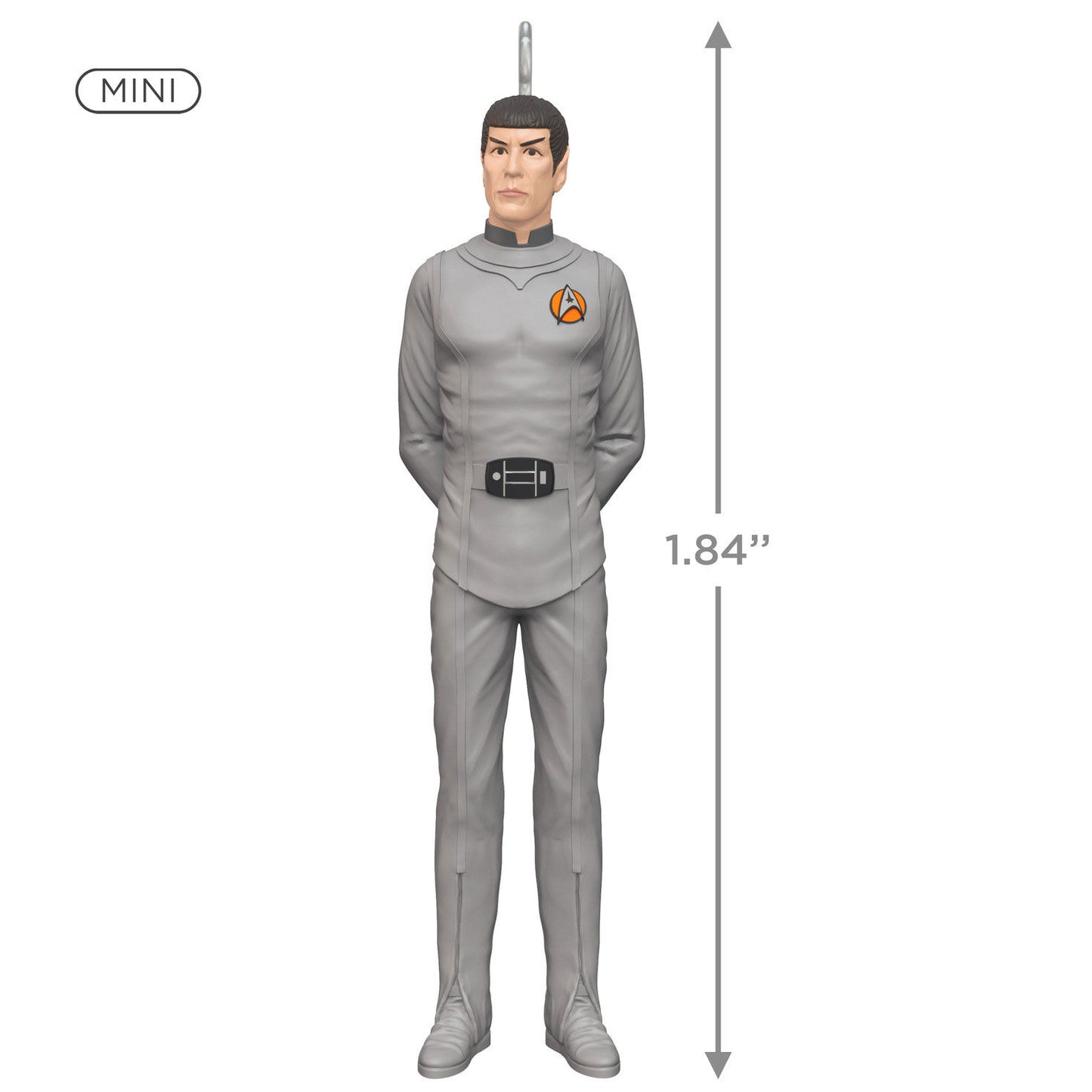 Star Trek™: The Motion Picture Spock (Miniature) — Hallmark Keepsake Christmas Ornament, grey uniform, detailed design, size 1.84"