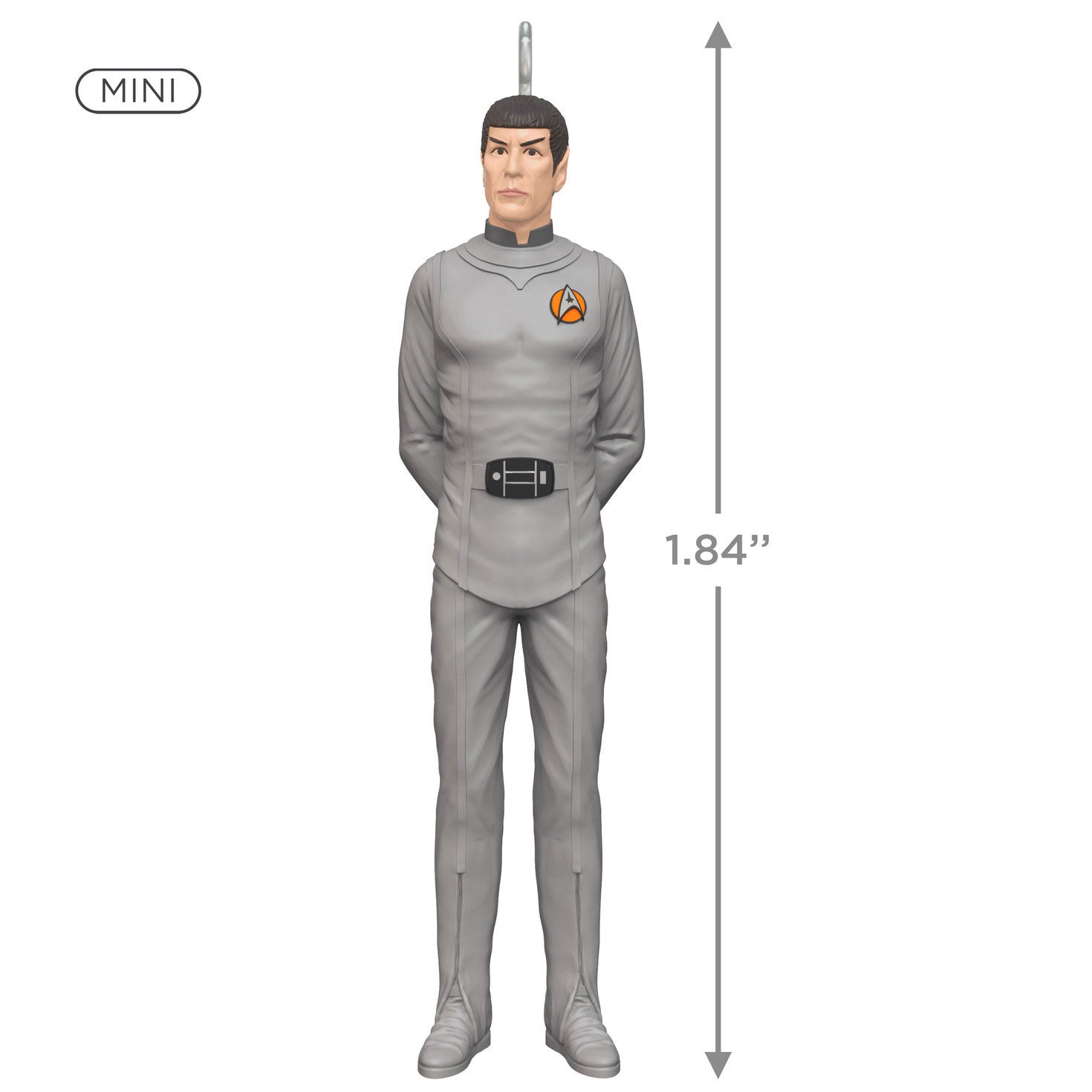 Star Trek™: The Motion Picture Spock (Miniature) — Hallmark Keepsake Christmas Ornament, grey uniform, detailed design, size 1.84"