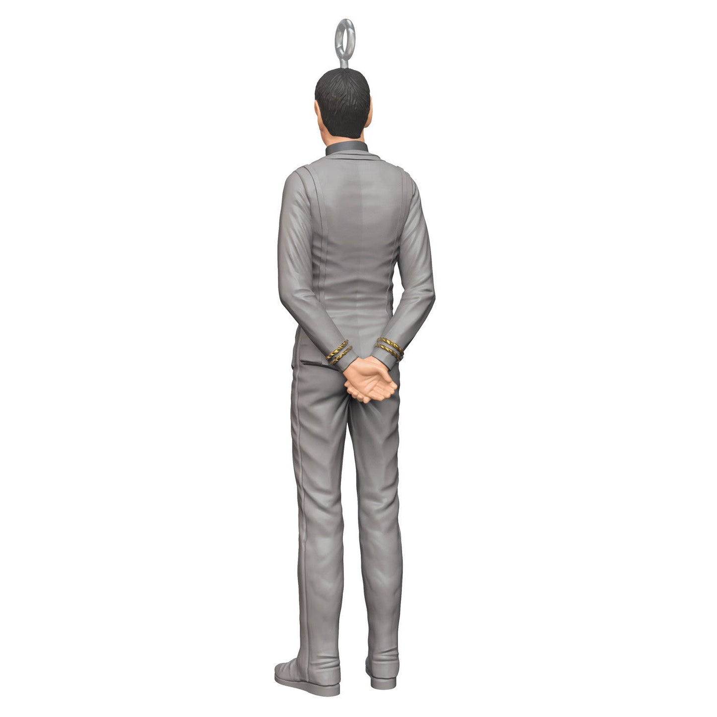 Star Trek™: The Motion Picture Spock (Miniature) — Hallmark Keepsake Christmas Ornament, grey Starfleet uniform, detailed back view.