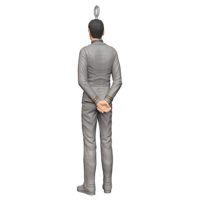 Star Trek™: The Motion Picture Spock (Miniature) — Hallmark Keepsake Christmas Ornament, grey Starfleet uniform, detailed back view.
