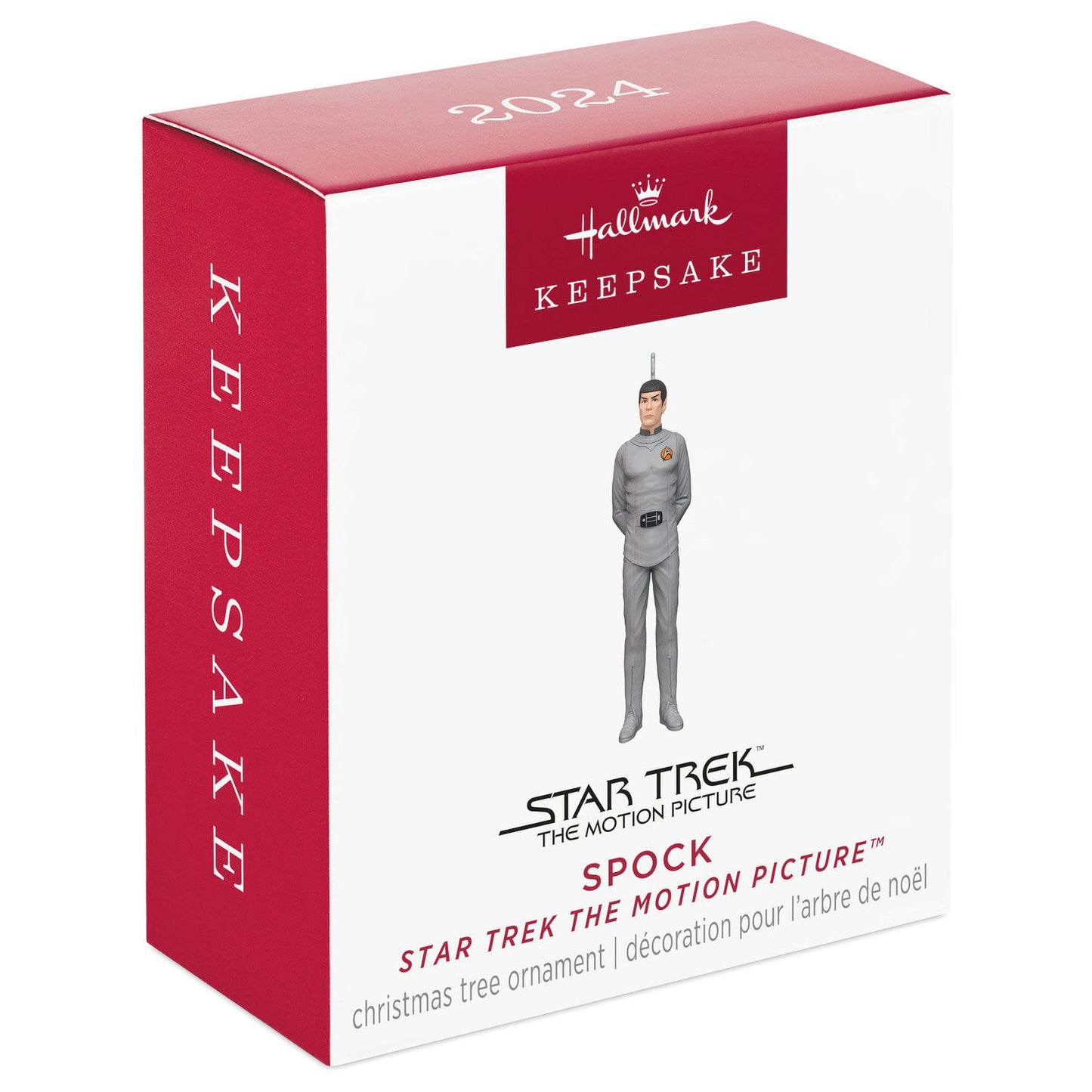 Star Trek™: The Motion Picture Spock (Miniature) — Hallmark Keepsake Christmas Ornament box design featuring Spock in a gray Starfleet uniform.