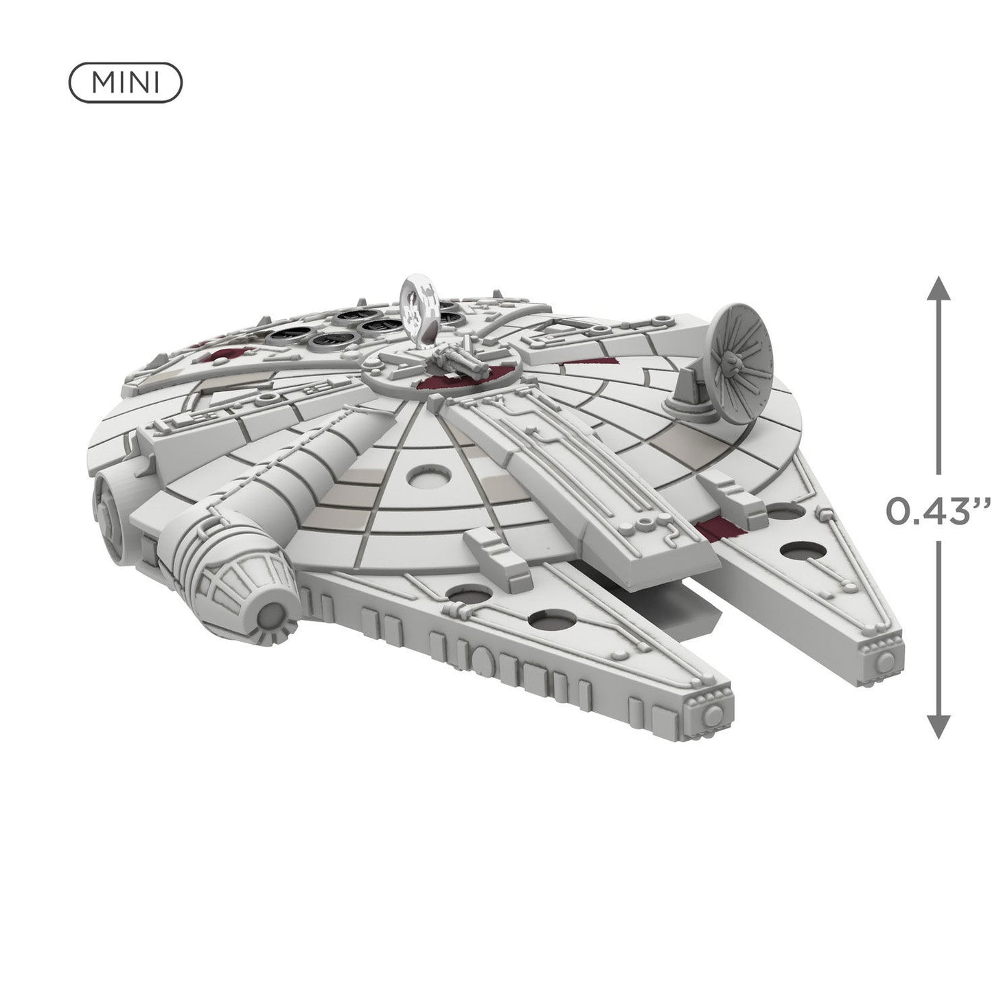 Star Wars™ Millennium Falcon™ (Miniature) — Hallmark Keepsake Christmas Ornament in a detailed close-up view, measuring 1.1 cm.
