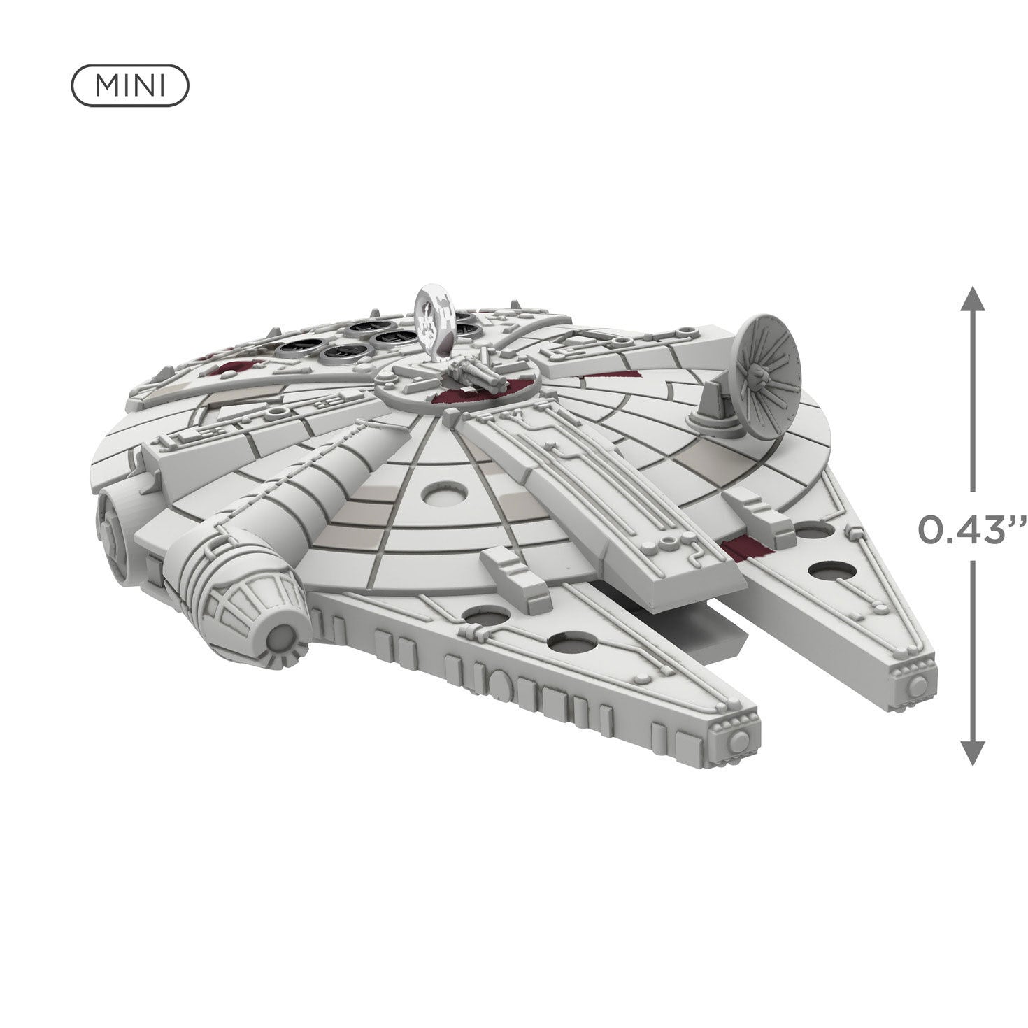 Star Wars™ Millennium Falcon™ (Miniature) — Hallmark Keepsake Christmas Ornament in a detailed close-up view, measuring 1.1 cm.