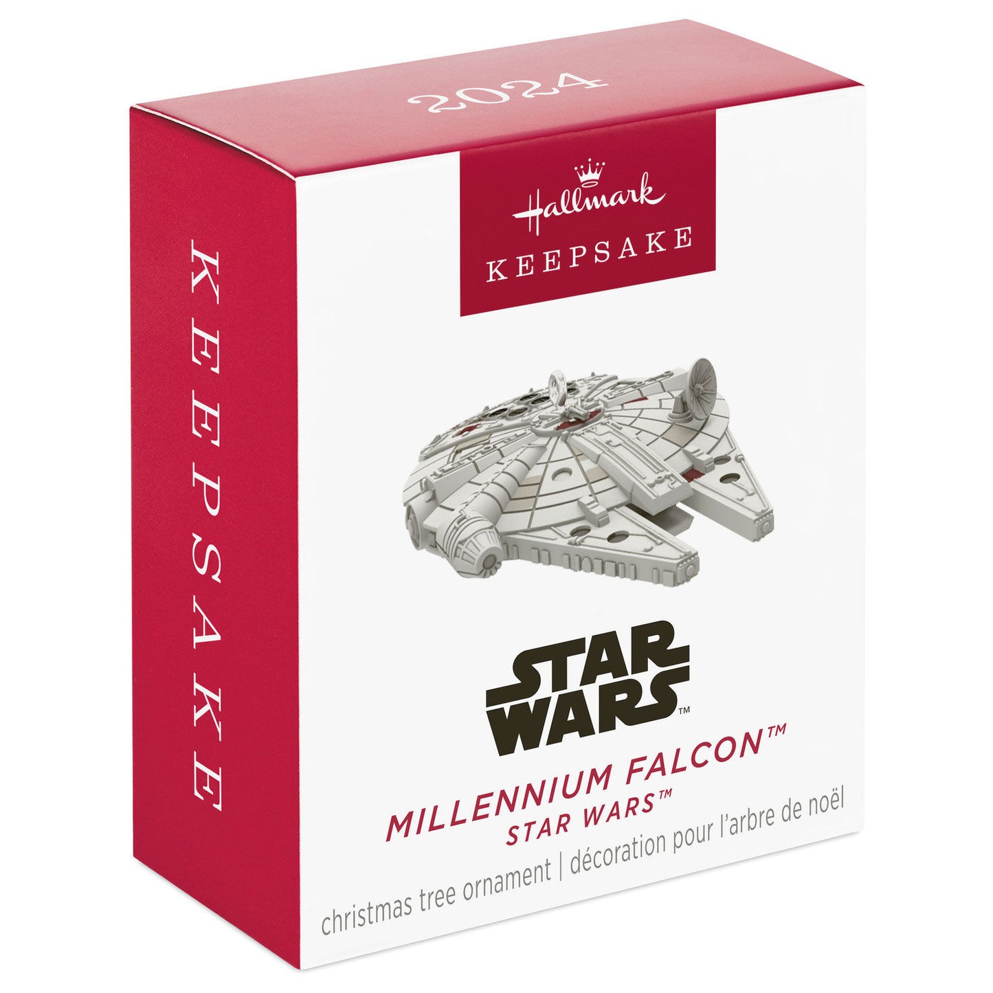 Star Wars™ Millennium Falcon™ (Miniature) — Hallmark Keepsake Christmas Ornament packaging box with detailed logo and design
