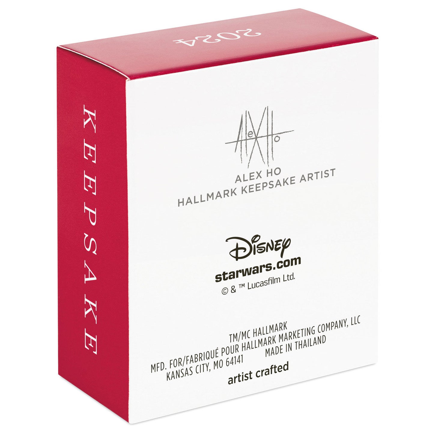 Star Wars™ Millennium Falcon™ (Miniature) — Hallmark Keepsake Christmas Ornament packaging box with branding details.