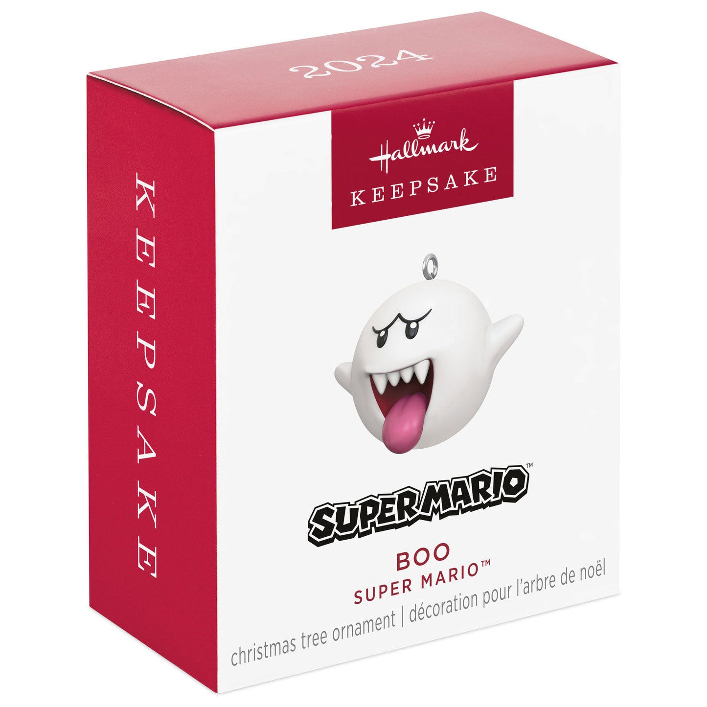 Nintendo Super Mario™ Boo (Miniature) — Hallmark Keepsake Christmas Ornament in packaging, featuring the iconic round ghost design.