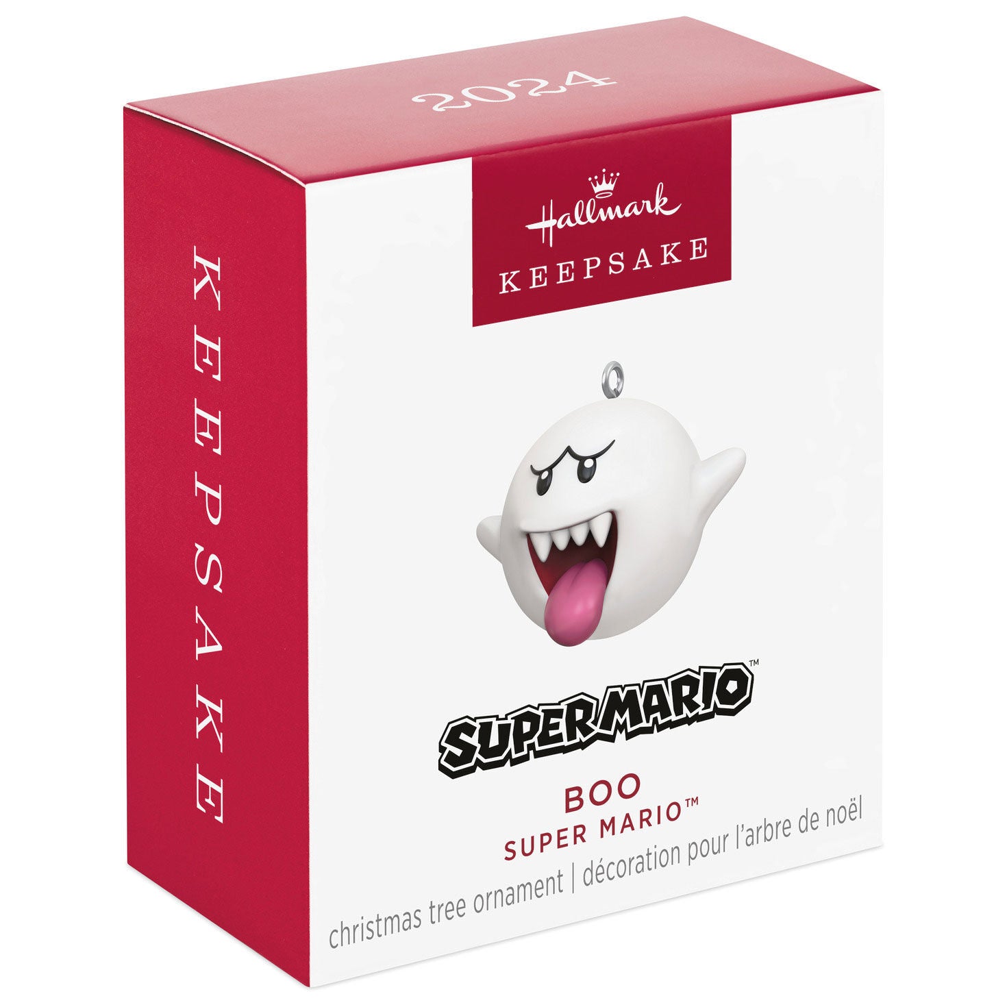 Nintendo Super Mario™ Boo (Miniature) — Hallmark Keepsake Christmas Ornament in packaging, featuring the iconic round ghost design.