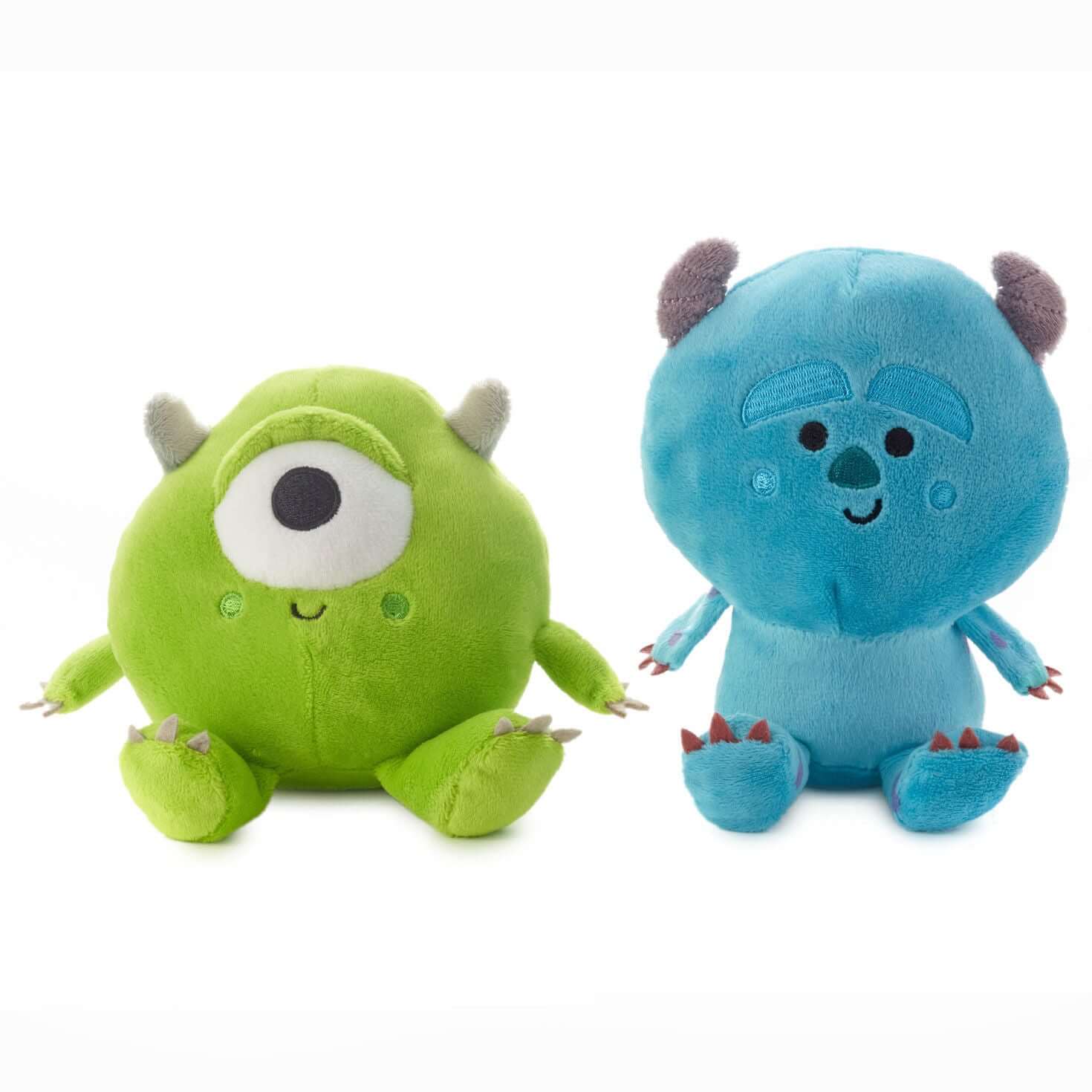 Better Together Disney and Pixar Monsters, Inc. Mike and Sulley Magnetic Plush, 6" in green and blue, showcasing soft textures and playful expressions.