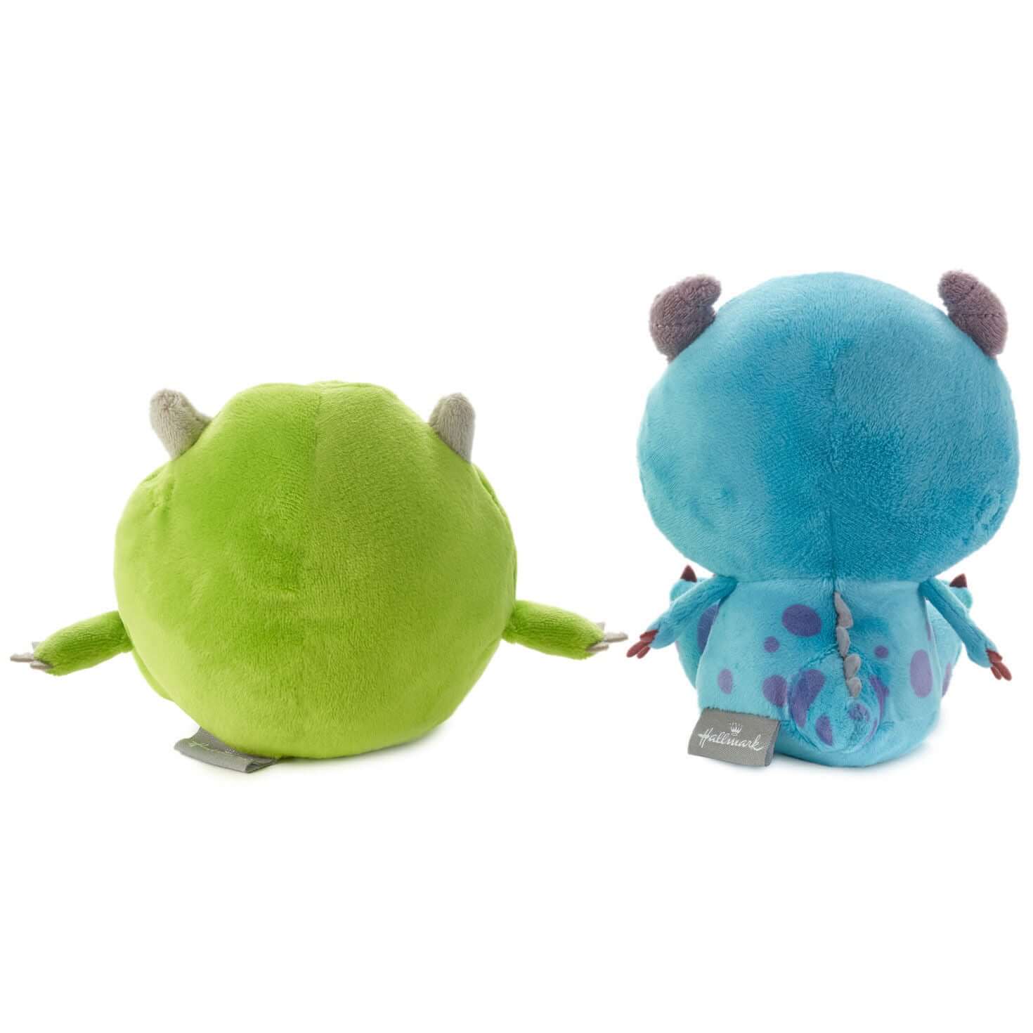 Better Together Disney and Pixar Monsters, Inc. Mike and Sulley Magnetic Plush, 6" from the back, showing their unique shapes and textures.
