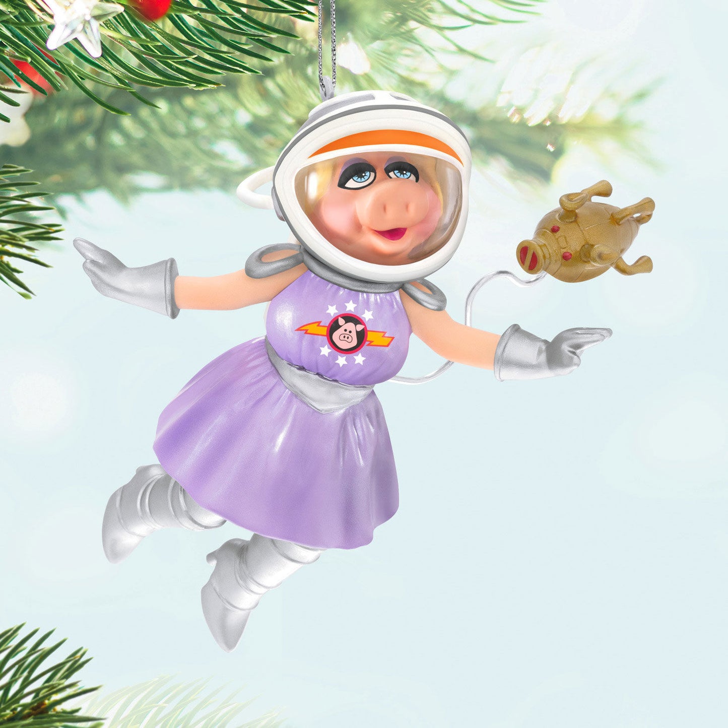 Disney The Muppets, First Mate Piggy and The Swinetrek — Hallmark Keepsake Christmas Ornament, a close-up view of Miss Piggy in a space suit.