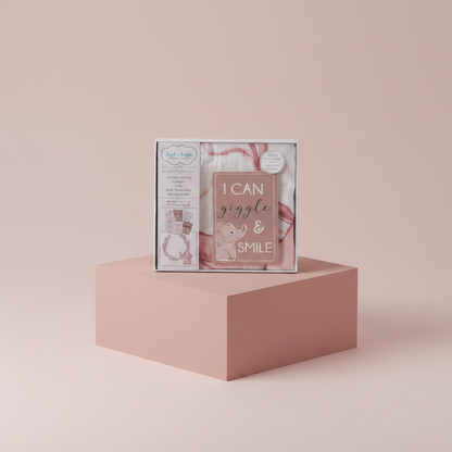 Pink Elephant Milestone Muslin Set