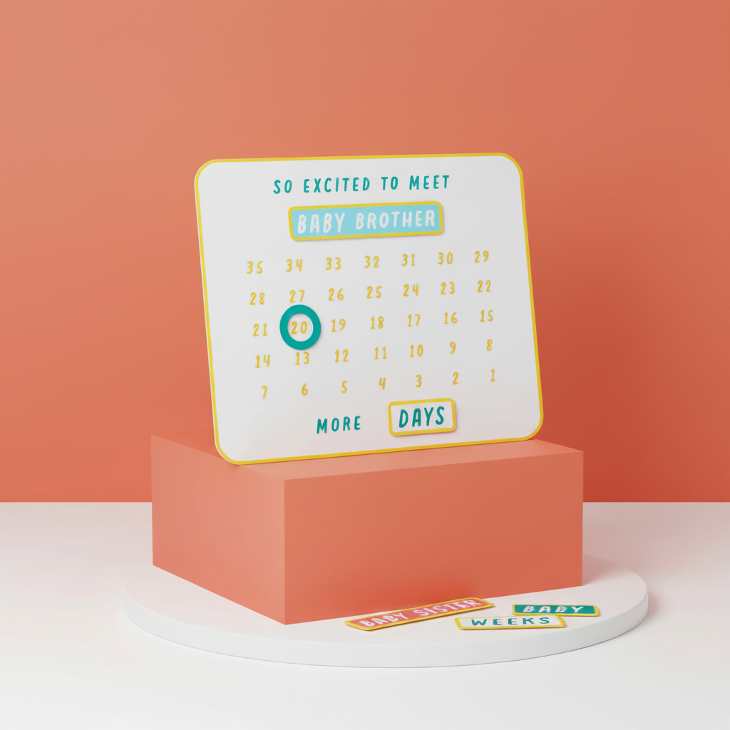 So Excited to Meet You Magnetic Baby Countdown Board