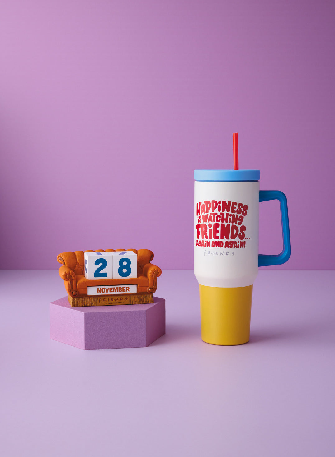 Friends "Happiness Is" Insulated Travel Cup With Handle, 42 oz.