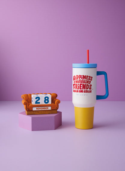 Friends "Happiness Is" Insulated Travel Cup With Handle, 42 oz.