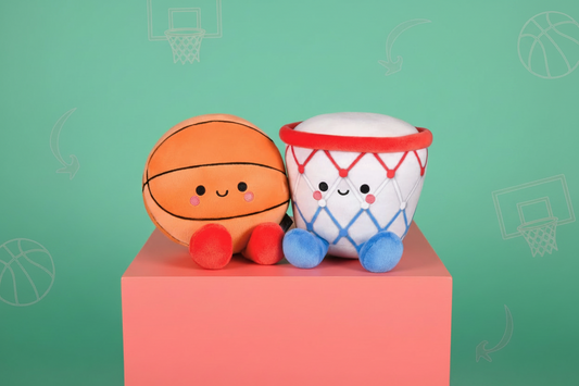 Better Together Basketball and Hoop Magnetic Plush Pair, 6" H