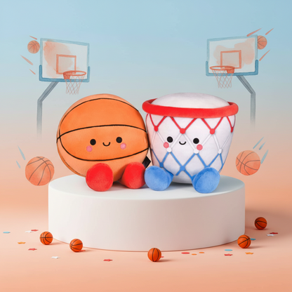 Better Together Basketball and Hoop Magnetic Plush Pair, 6" H