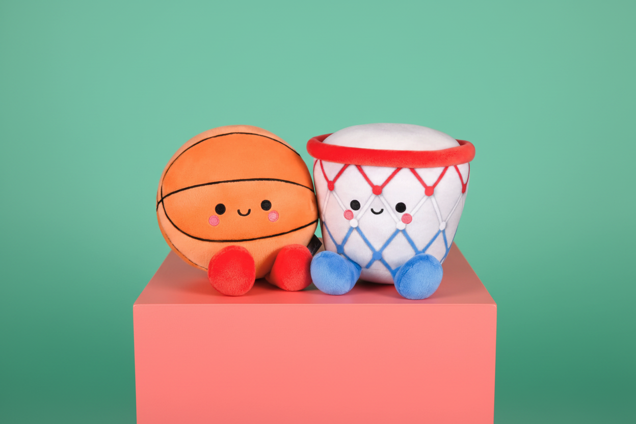 Better Together Basketball and Hoop Magnetic Plush Pair, 6" H