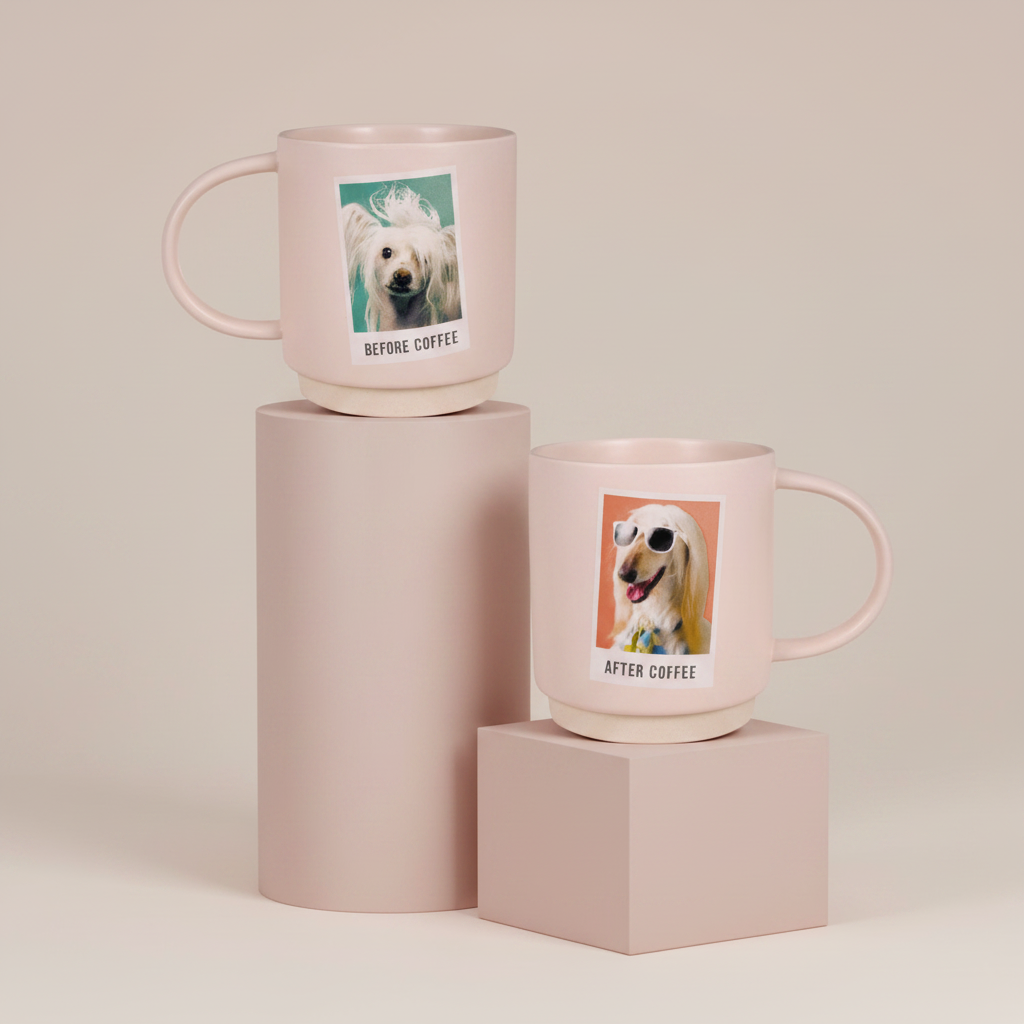 Before and After Coffee Funny Mug, 16 oz.