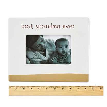 Best Grandma Ever Picture Frame, 4x6, two-tone ceramic, featuring debossed lettering and a horizontal photo display