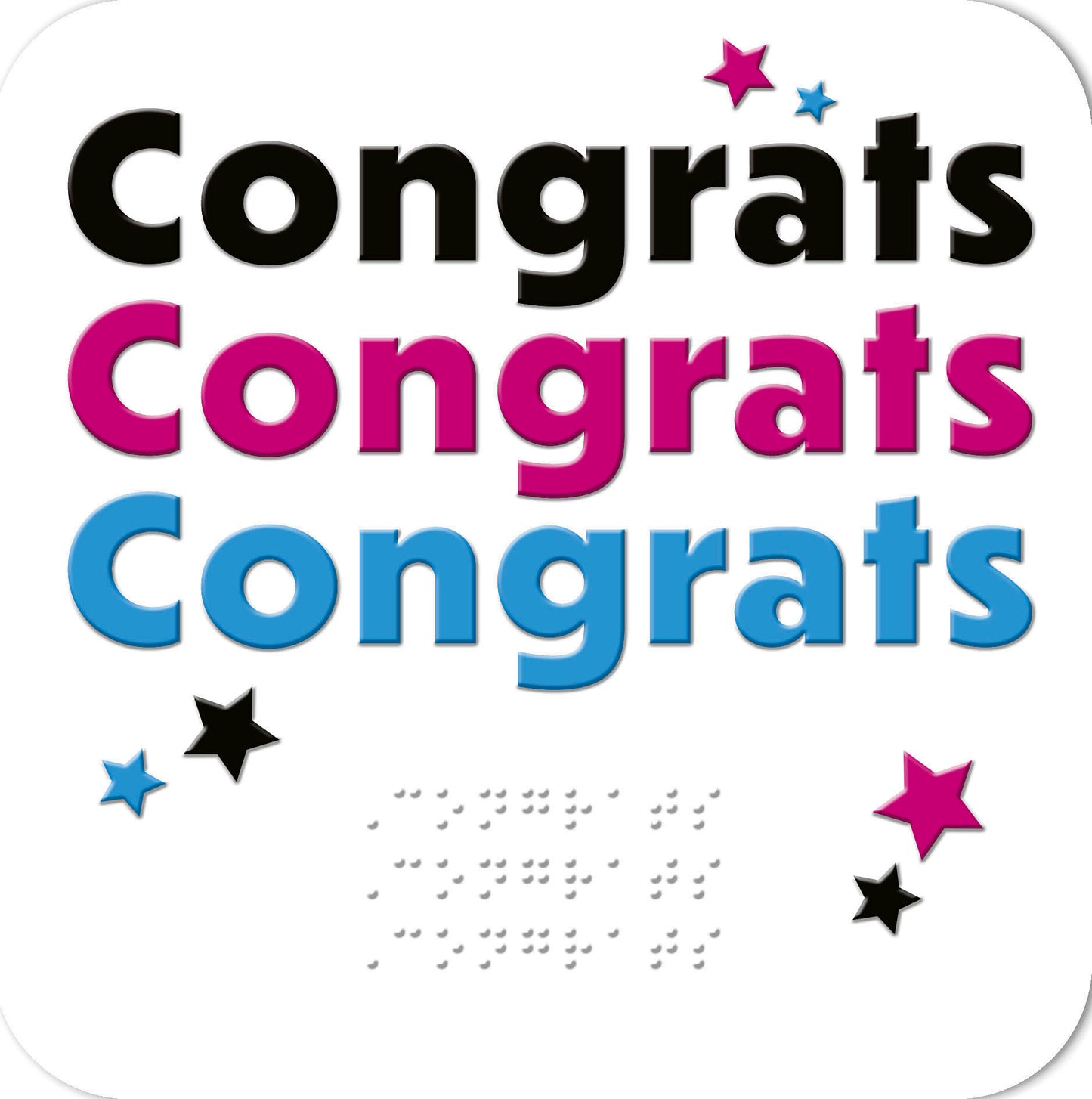 Hallmark x Guide Dogs Braille Greeting Card - Congrats