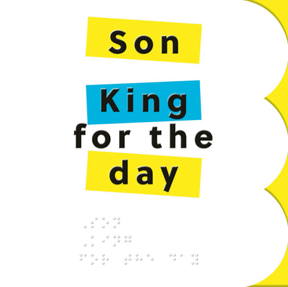 Hallmark x Guide Dogs Braille Birthday Card For Son - King For A Day