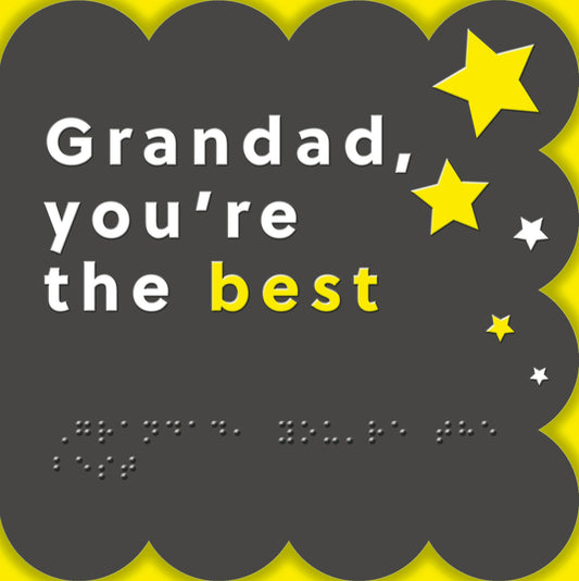 Hallmark x Guide Dogs Braille Greeting Card For Grandad - The Best!