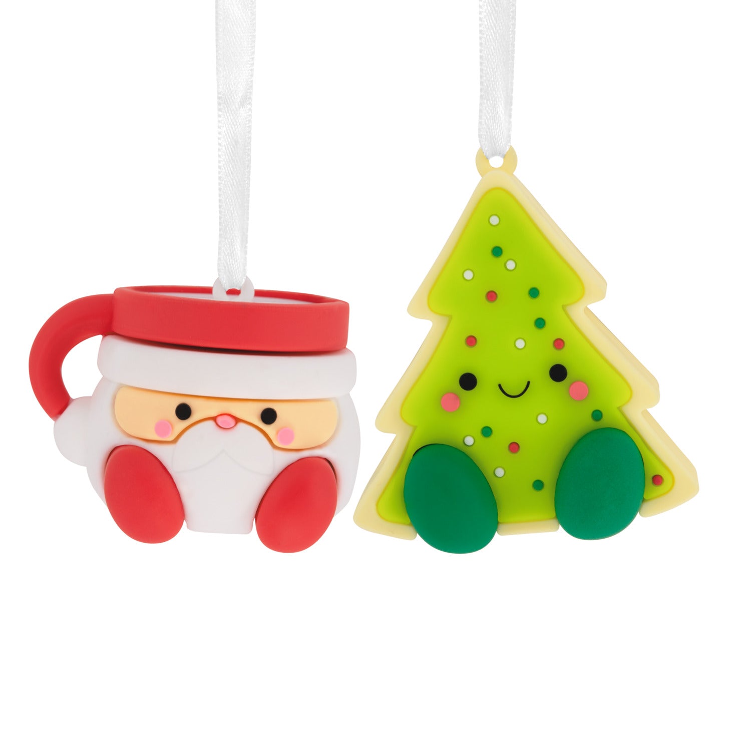 Better Together Santa Milk Mug and Christmas Tree Cookie Magnetic, shatterproof, colourful ornament set with smiley details