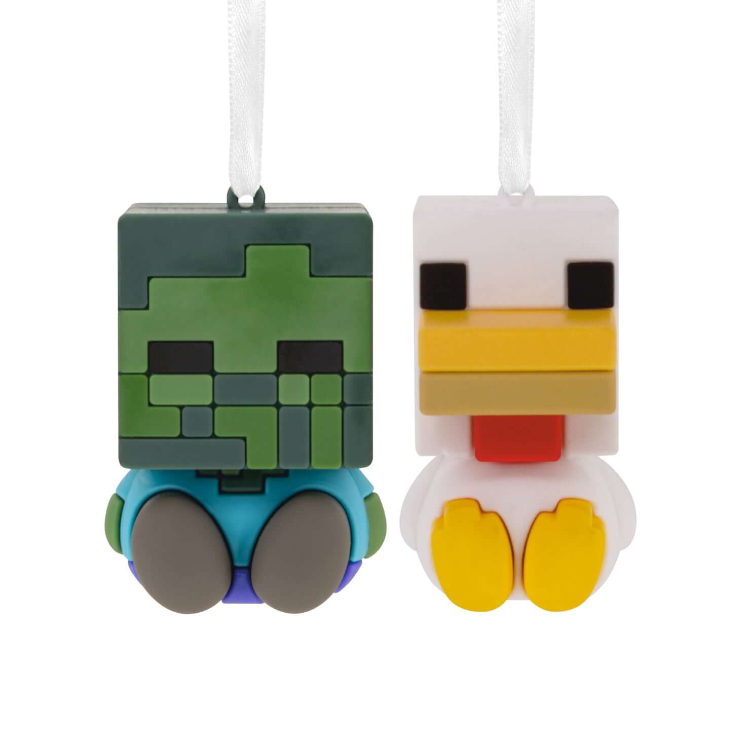 Better Together Minecraft Zombie and Chicken Jockey Magnetic, set of 2 – colourful ornament duo with detailed designs.
