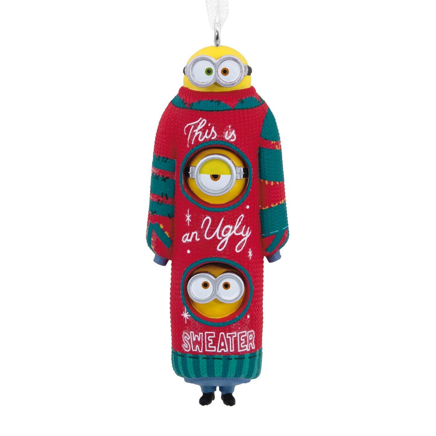 Hallmark Christmas Ornament - Minions Bob, Kevin and Stuart the Minions in Ugly Christmas Sweater