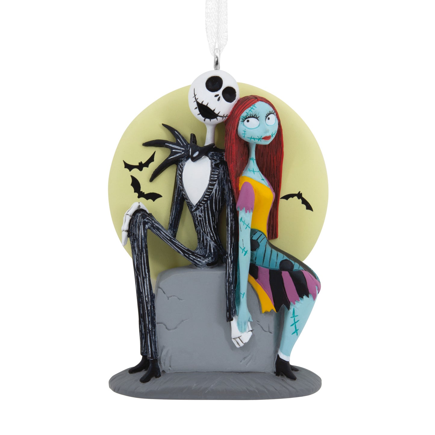 Hallmark Christmas Ornament - Disney Tim Burton's The Nightmare Before Christmas Jack and Sally on Tombstone