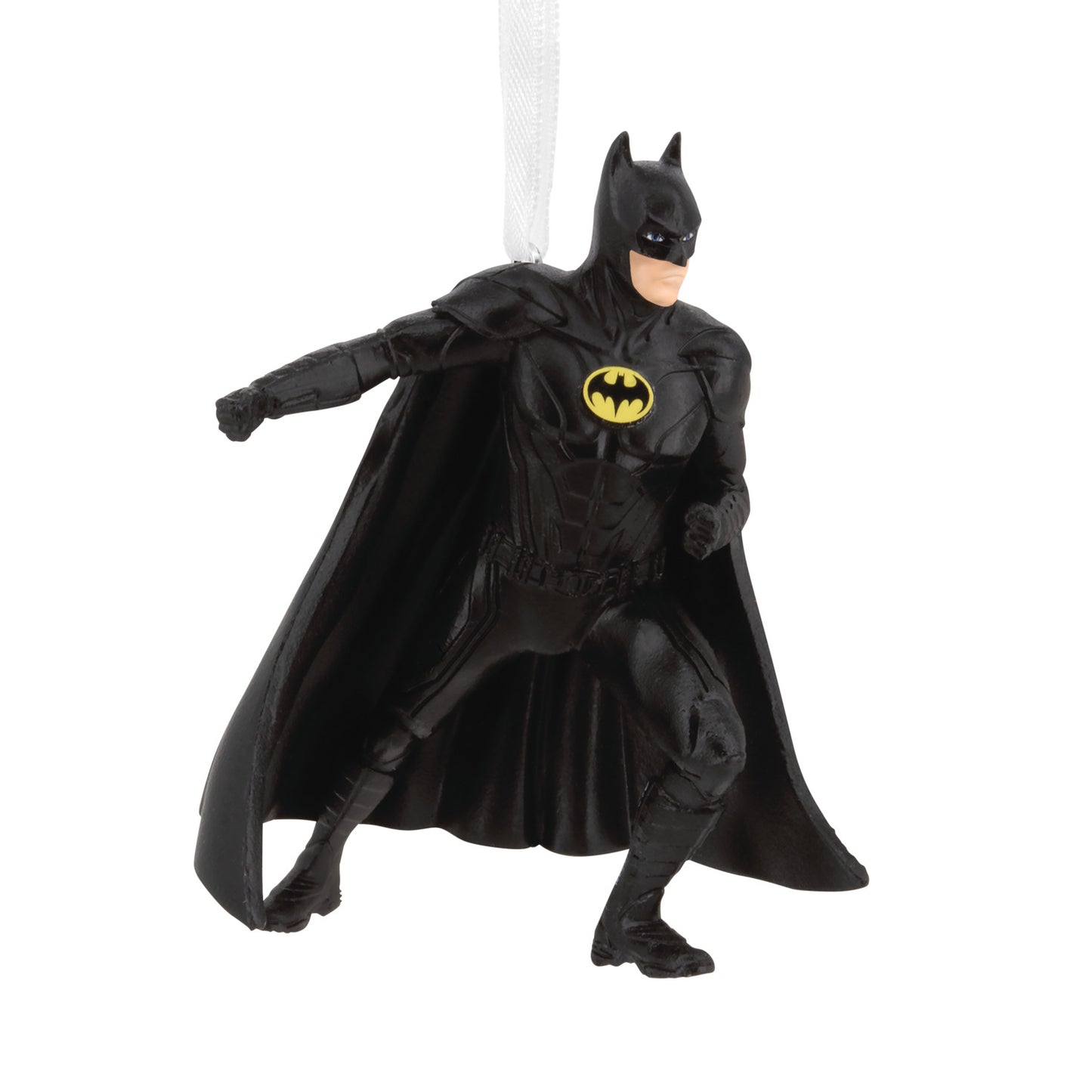 Hallmark Christmas Ornament - DC The Flash Batman, black Batman figure with cape, detailed pose for festive decor.