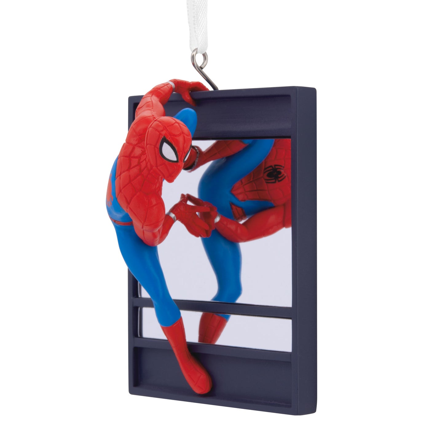 Hallmark Christmas Ornament - Marvel Spider-Man on Window, collectible decoration depicting Spider-Man scaling a window.