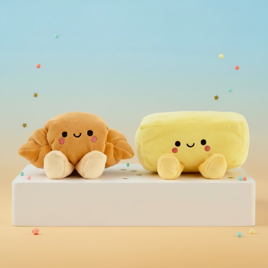 Better Together Croissant and Butter Magnetic Plush Pair, 2.5"
