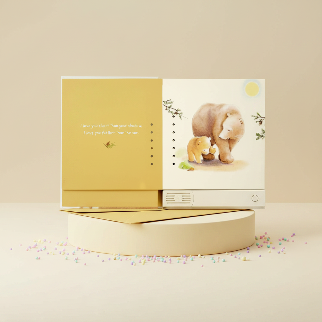 All The Ways I Love You Recordable Storybook open on a display, showcasing Big Bear and Little Bear illustrations.