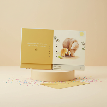 All The Ways I Love You Recordable Storybook opened, featuring Big Bear and Little Bear with heartfelt messages.