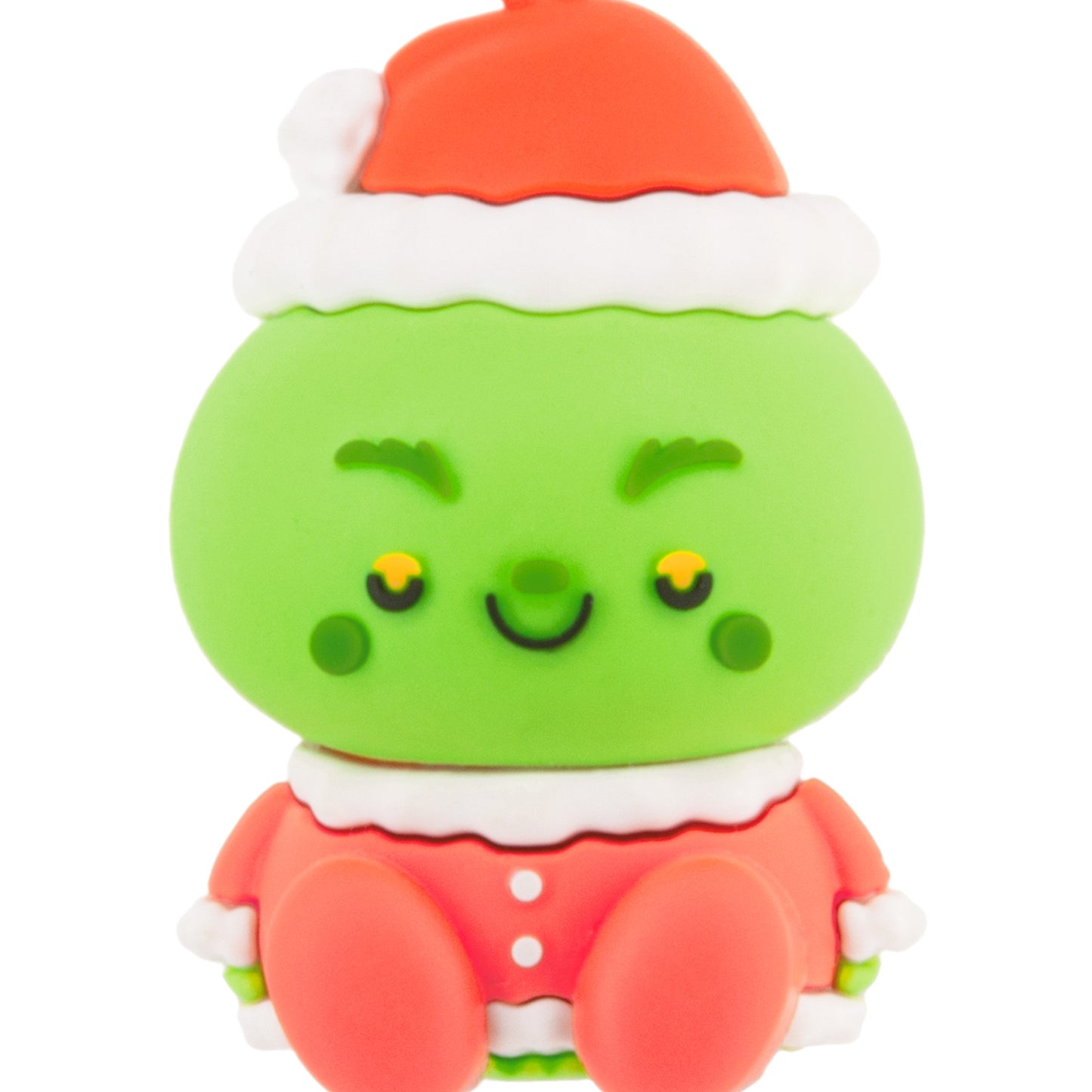 Better Together Dr. Seuss's How the Grinch Stole Christmas! Grinch and Max Magnetic, Set of 2 - Hallmark Christmas Ornament, stylised green Grinch in Santa hat, close up.