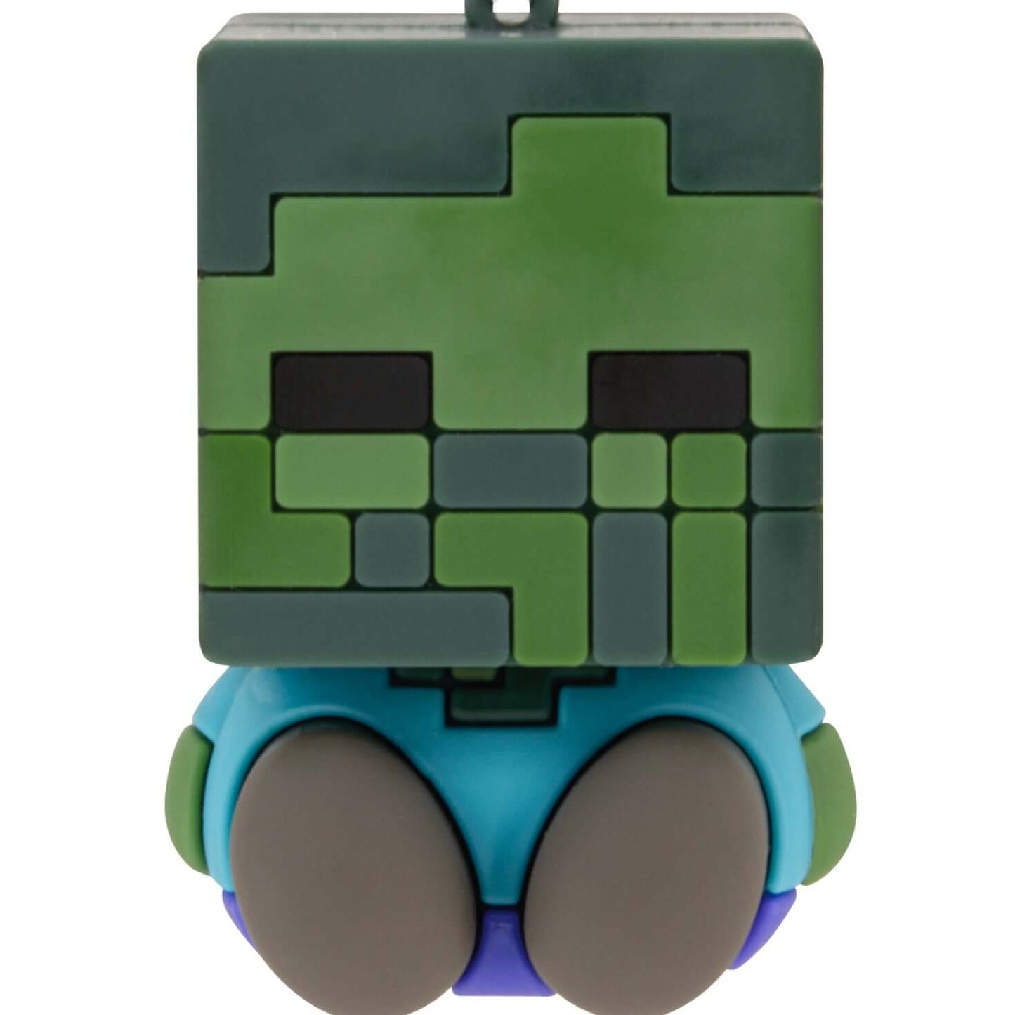 Better Together Minecraft Zombie and Chicken Jockey Magnetic, Set of 2 - Hallmark Christmas Ornament, close-up of zombie figure with pixelated design.