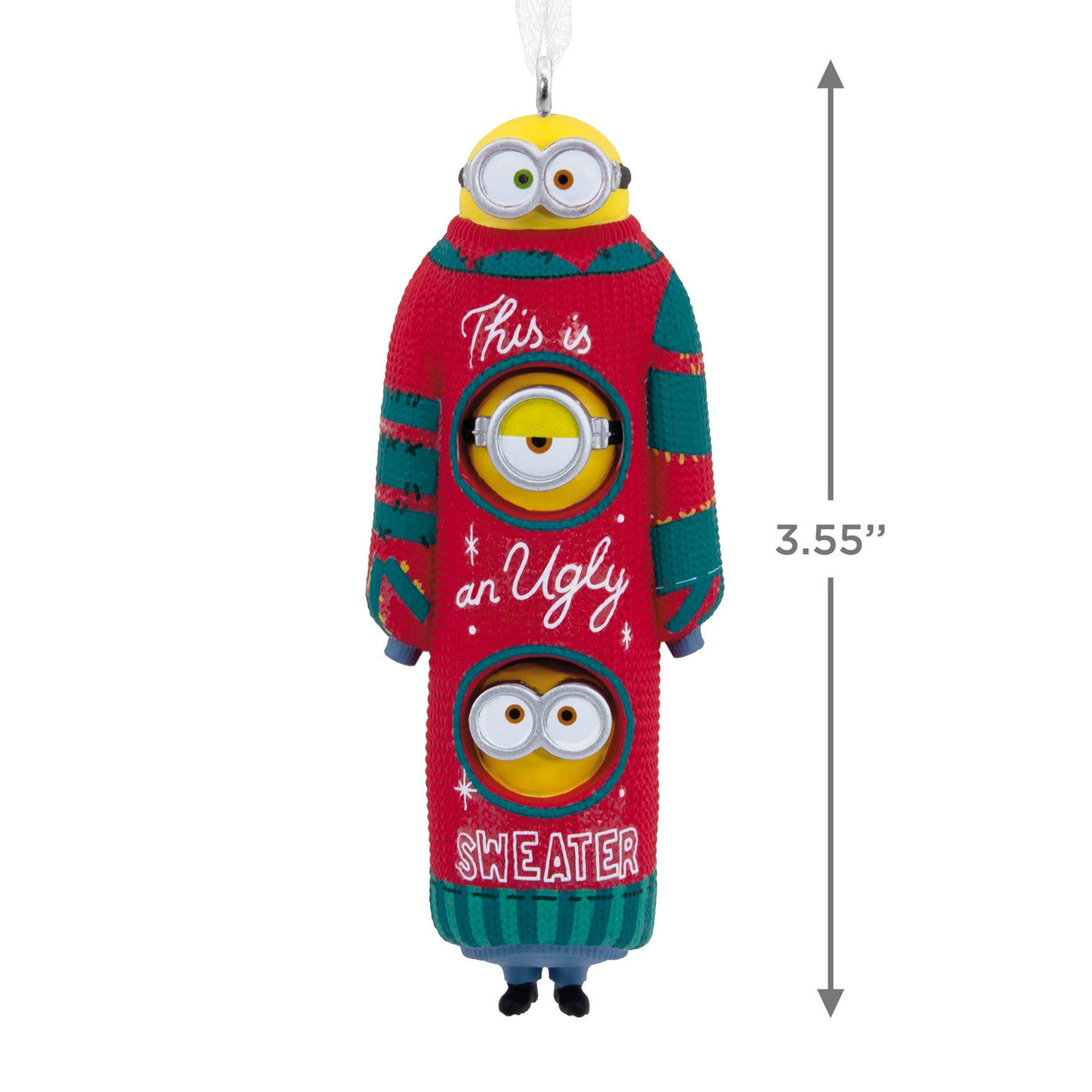 Hallmark Christmas Ornament - Minions Bob, Kevin and Stuart the Minions in Ugly Christmas Sweater