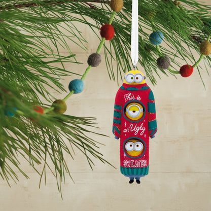 Hallmark Christmas Ornament - Minions Bob, Kevin and Stuart the Minions in Ugly Christmas Sweater