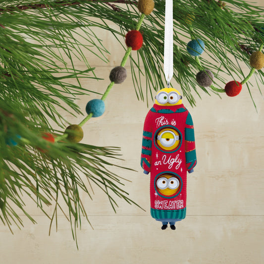 Hallmark Christmas Ornament - Minions Bob, Kevin and Stuart the Minions in Ugly Christmas Sweater