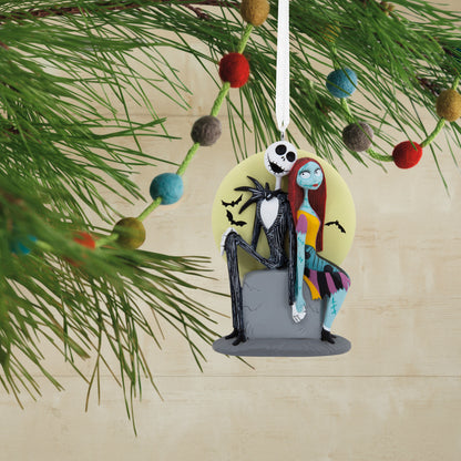 Hallmark Christmas Ornament - Disney Tim Burton's The Nightmare Before Christmas Jack and Sally on Tombstone