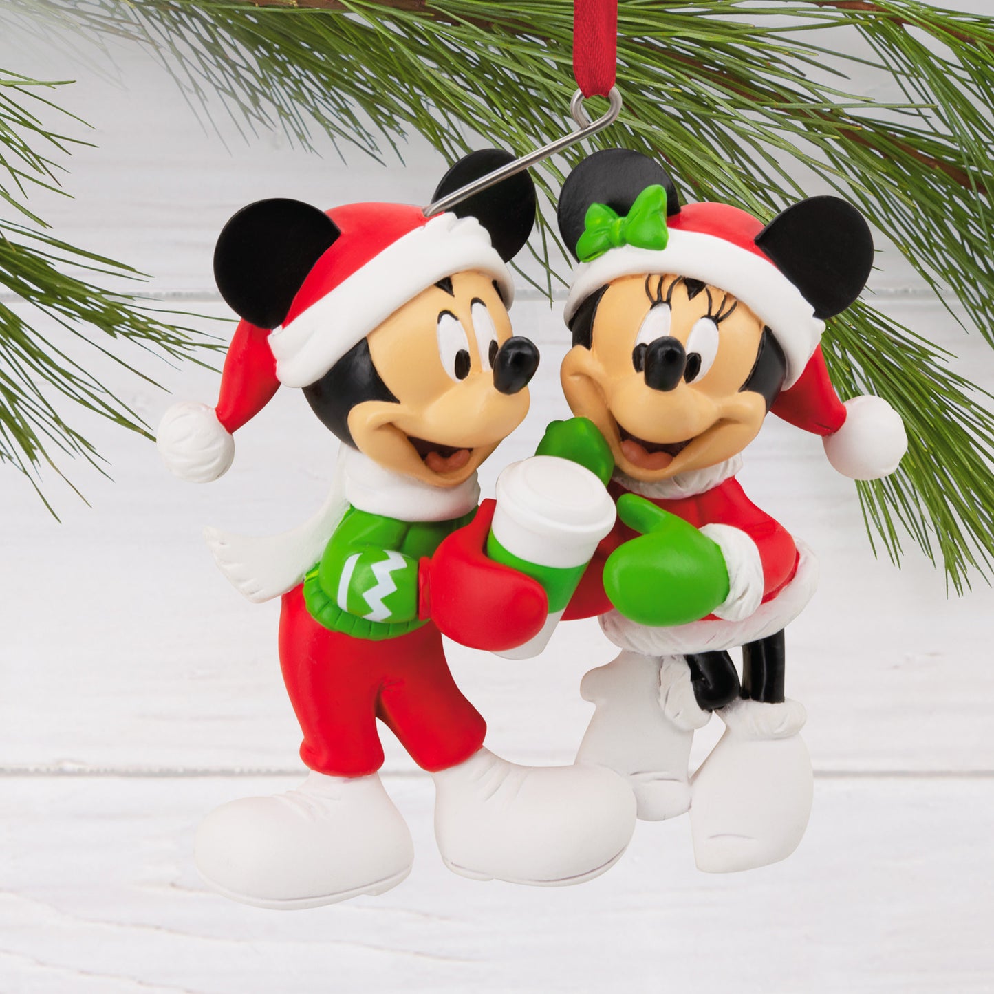 Hallmark Christmas Ornament - Disney Mickey Mouse and Minnie Mouse Sharing Cocoa