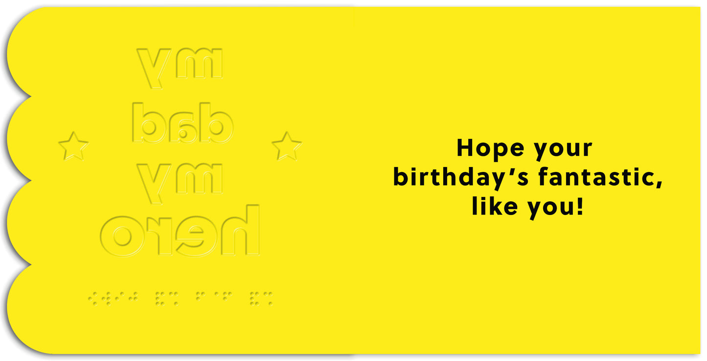 Hallmark x Guide Dogs Braille Birthday Card For Dad - My Hero!