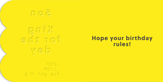 Hallmark x Guide Dogs Braille Birthday Card For Son - King For A Day