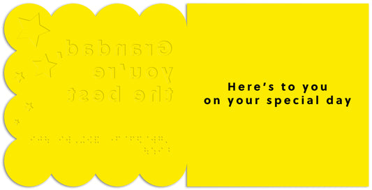 Hallmark x Guide Dogs Braille Greeting Card For Grandad - The Best!